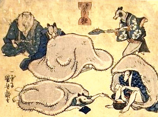 Illustration for article titled The Raccoon Scrotum Monster, and Other Awful Creatures from 1800s Japanese Artwork (NSFW)